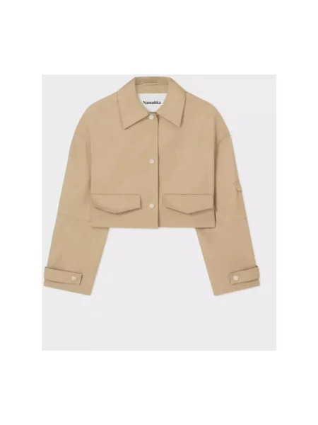Kurtka koszulowa Nanushka beżowa