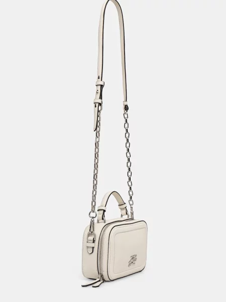 Кожаная сумка Karl Lagerfeld K/Autograph с автографом белая