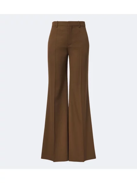 Pantaloni Chloé de lână bej