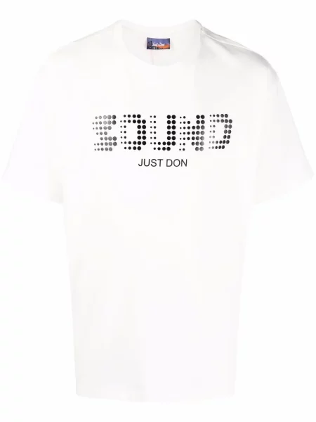Tricou Just Don cu imagine scurt alb
