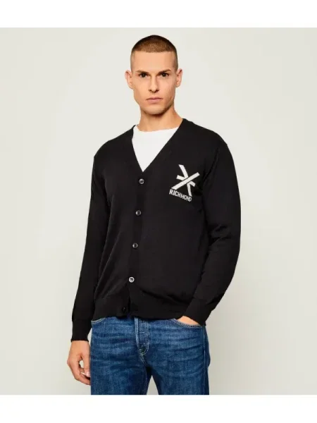 Richmond X Cardigan BEJENA cu adaos de lână negru