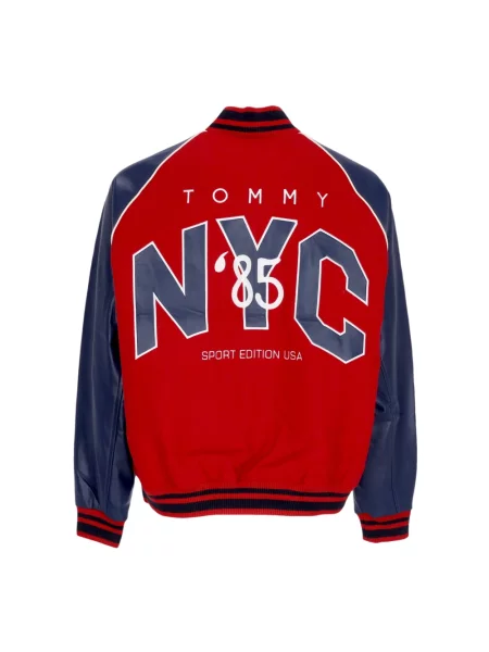 Kurtka Tommy Hilfiger wełniana czerwona