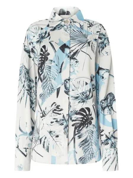 Cămașă Genny din satin cu model floral cu imagine