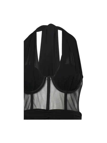 Sukienka wieczorowa For Love & Lemons szyfonowa czarna