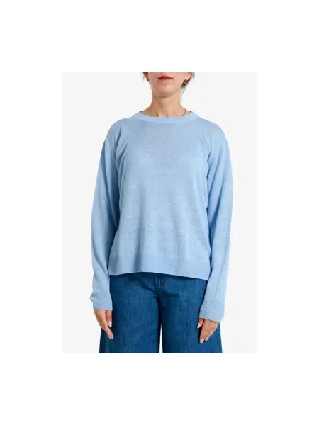 Lniany sweter Max Mara niebieski