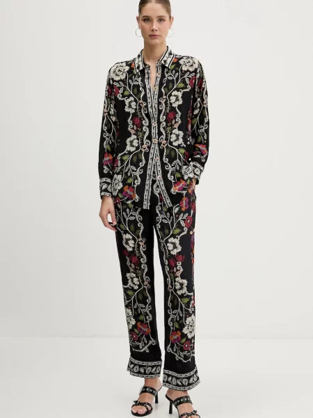 Farm Rio spodnie proste high waist czarny