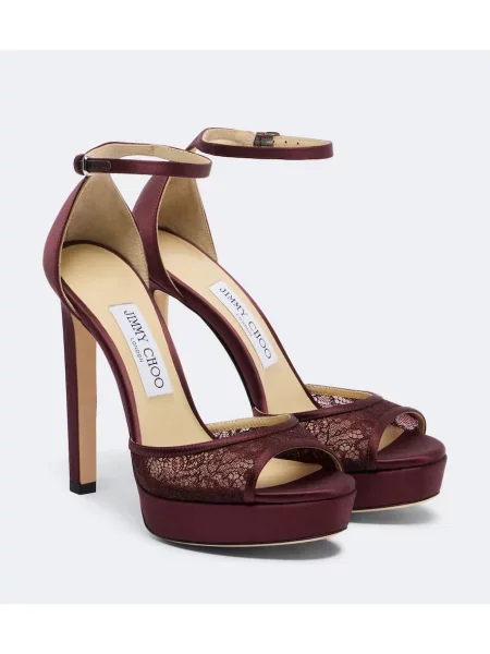 Sandale Jimmy Choo cu platformă din dantelă