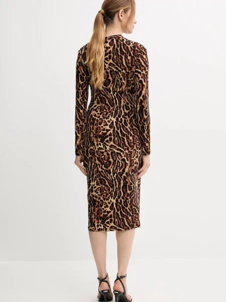 Joseph Ribkoff sukienka midi rozkloszowana brązowy