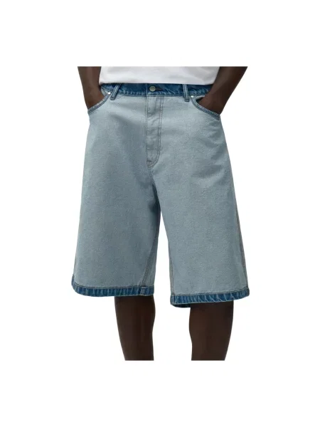 Szorty jeansowe Arte Antwerp z nadrukiem niebieskie