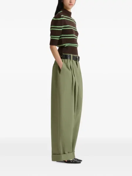 Pantaloni Marni din canvas verde
