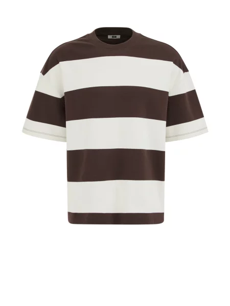 WE Fashion Tricou maro închis alb