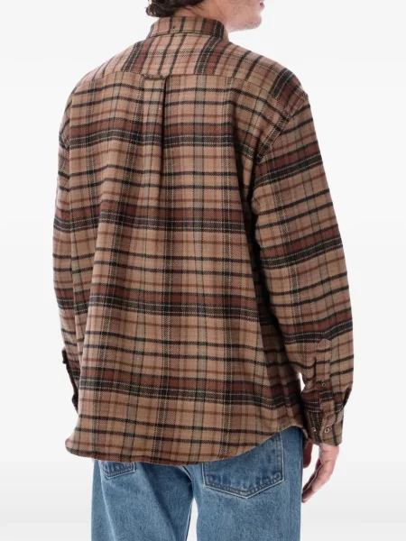 Pledinė raštuota flanelinė marškiniai Portuguese Flannel ruda
