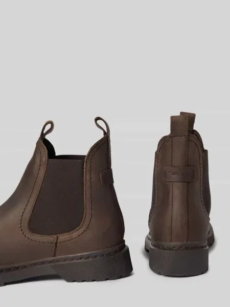 Buty chelsea ze skóry wołowej nappa Tamaris czarne