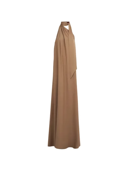 Rochie maxi Taller Marmo cu gât halter maro