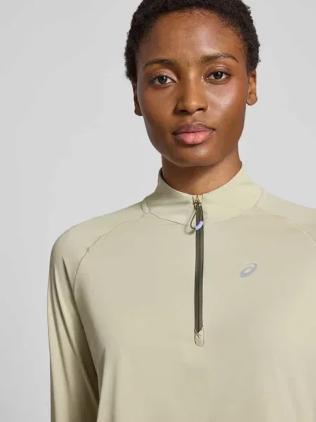 Bluzka z długim rękawem z kołnierzem zapinanym model NAGINO' Asics Tiger oliwkowa