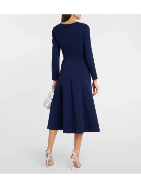 Rochie midi Carolina Herrera cu funde până la genunchi de costum albastru
