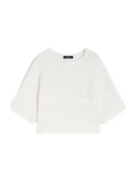 Weekend Max Mara Sweter Z Dzianiny Iorche weiss beżowy