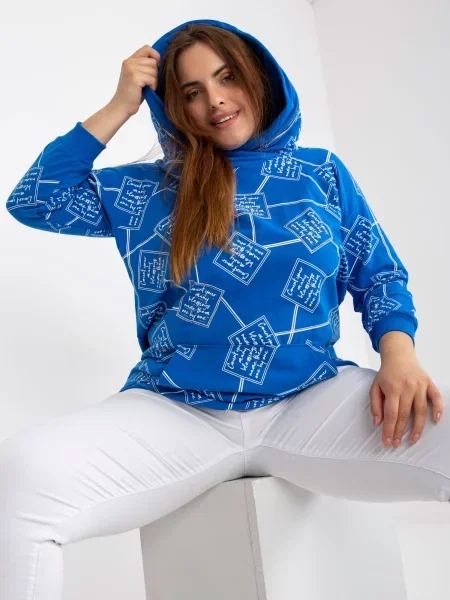 Hanorac Fashionhunters cu imagine albastru