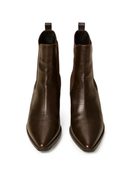 Scurt botine Twinset din piele maro