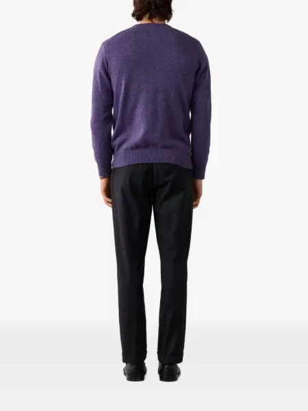 Pulover Hackett London cu decolteu rotund violet