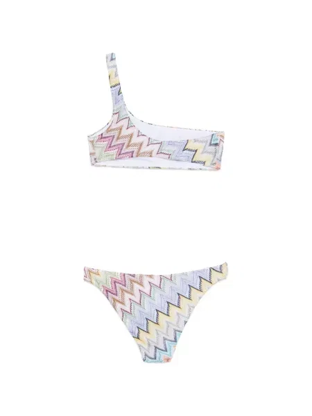 Bikini Missoni cu un umăr gol alb