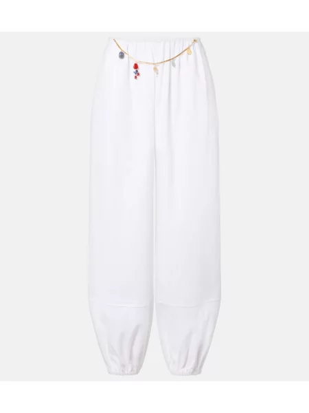 Pantaloni Stella Mccartney conici alb