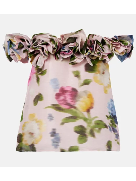 Top Carolina Herrera de in cu model floral roz