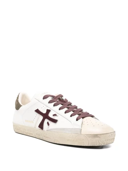 Sneakerși Premiata din piele cu autograf alb