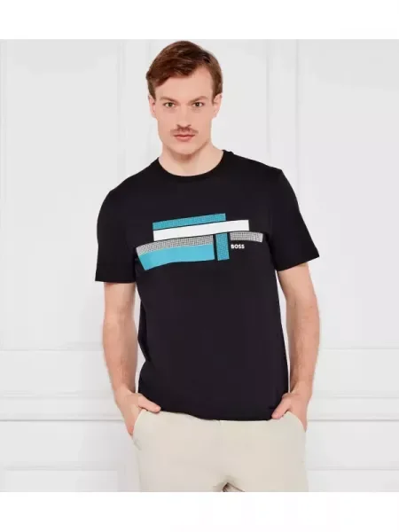 BOSS GREEN Tricou Glamping | Relaxed fit negru