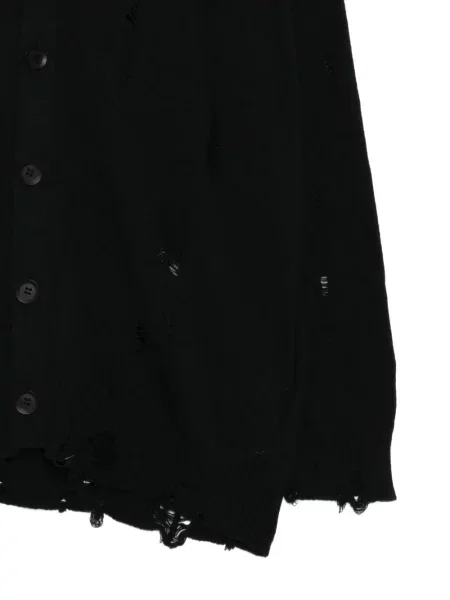 Kardigan Yohji Yamamoto s oděrkami černý