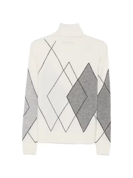Pulover Seventy cu model argyle alb