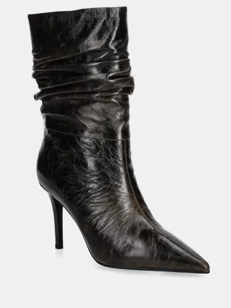 Answear.LAB cizme de piele cu cui maro