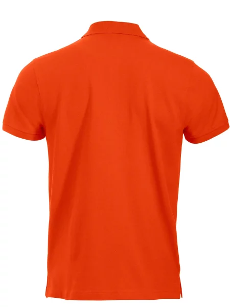 Clique Classic Lincoln S/S koszulka polo z bawełny nowoczesny krój – blood pomarańczowa