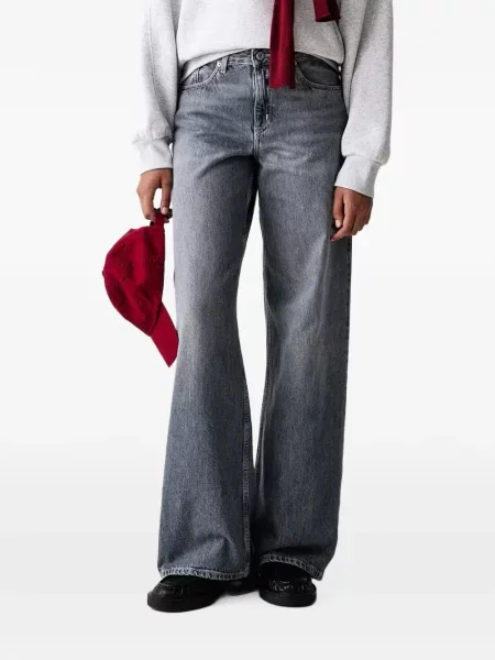 Blugi cu picior larg Karl Lagerfeld Jeans gri