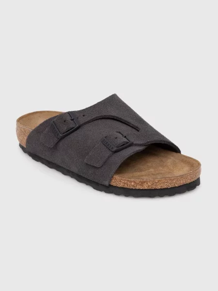 Велурени чехли Birkenstock Zürich сиво
