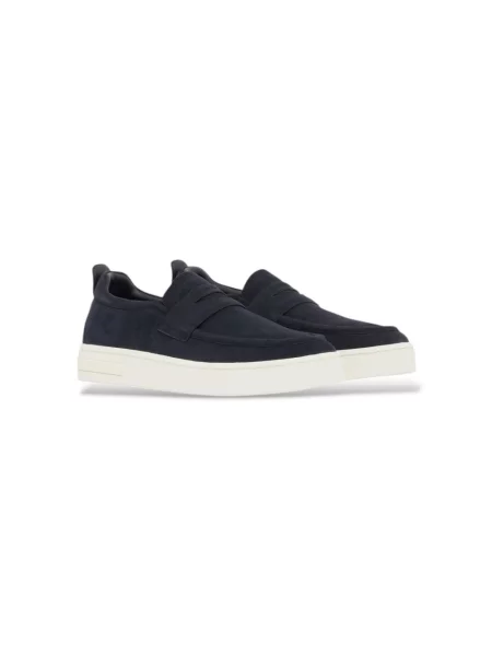 Sneakersy Armani Exchange zamszowe wsuwane niebieskie