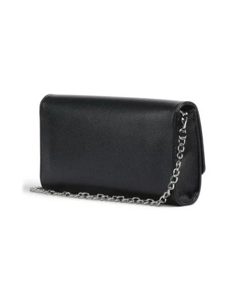 Lniana torebka crossbody Valentino czarna