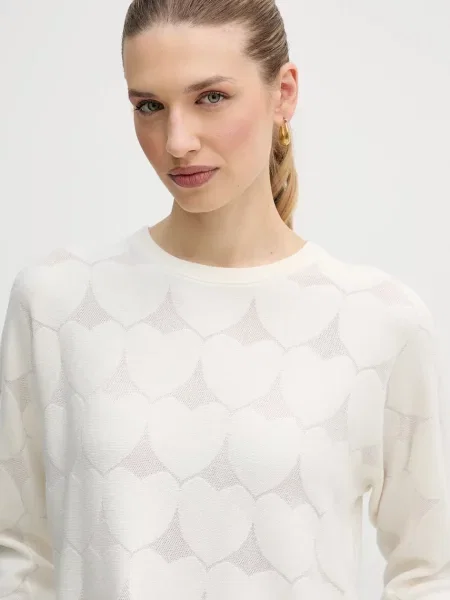 Светр з домішкою шовку OUI легкий бежевий