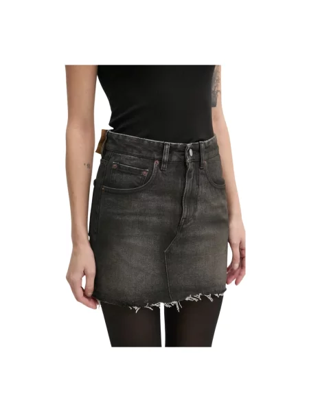 Spódnica Mm6 Maison Margiela z przetarciami szara