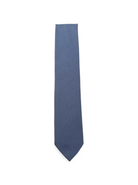 Cravată Zegna cu imprimeu geometric albastru