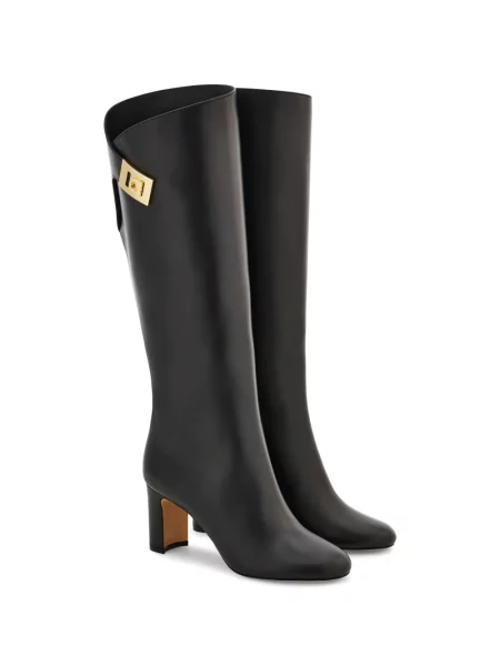 Botine Ferragamo cu cataramă negru