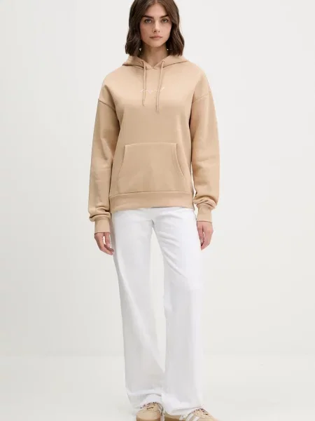 Кофта Desigual BASIC з капюшоном однотонна коричневий