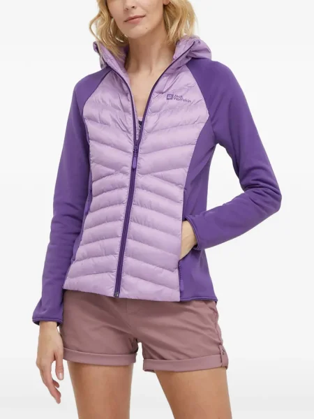 Geacă Jack Wolfskin cu glugă violet