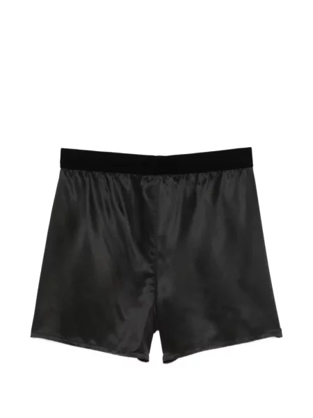 Pantaloni scurți Tom Ford de mătase cu autograf negru