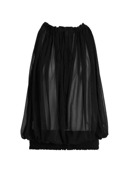 Top Balmain fără mâneci din muselină negru