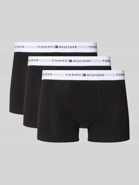 Obcisłe bokserki z mieszanki bawełny w zestawie 3 szt. Tommy Hilfiger czarne