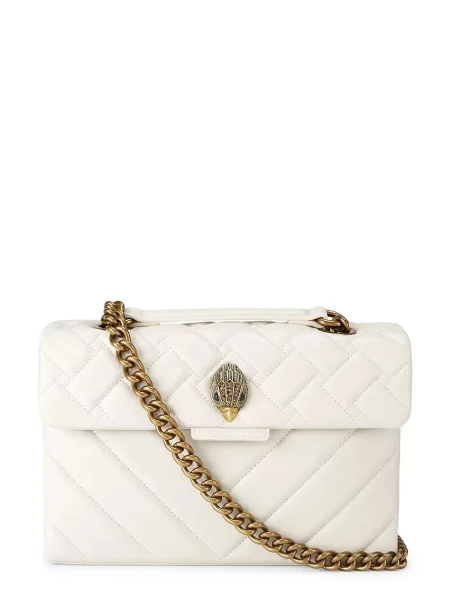 Kurt Geiger Torebki Kobieta Beżowy ONE SIZE Skóra Kensington Shoulder Bag biała