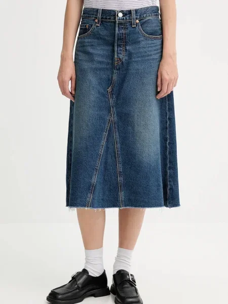 Levi's fustă jeans midi evazați albastru