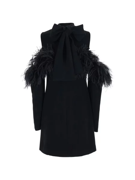 Rochie mini P.a.r.o.s.h. cu pene negru