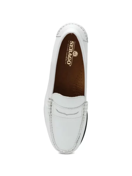 Pantofi loafer Sebago din piele alb
